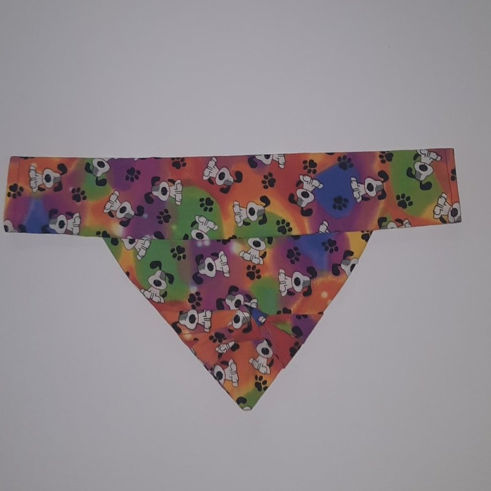 Fancy Pet Scarf Dog Bandana Tie Dye Dog & Paw Bow Tie